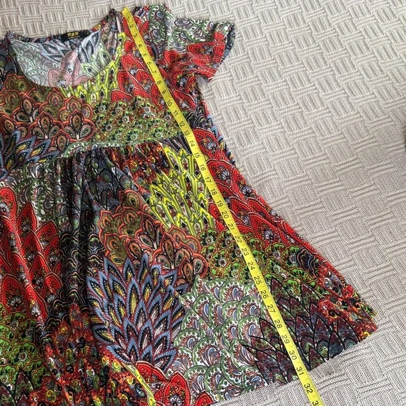 Casual Red Paisley Dress Short-Sleeve - Picture 5 of 5